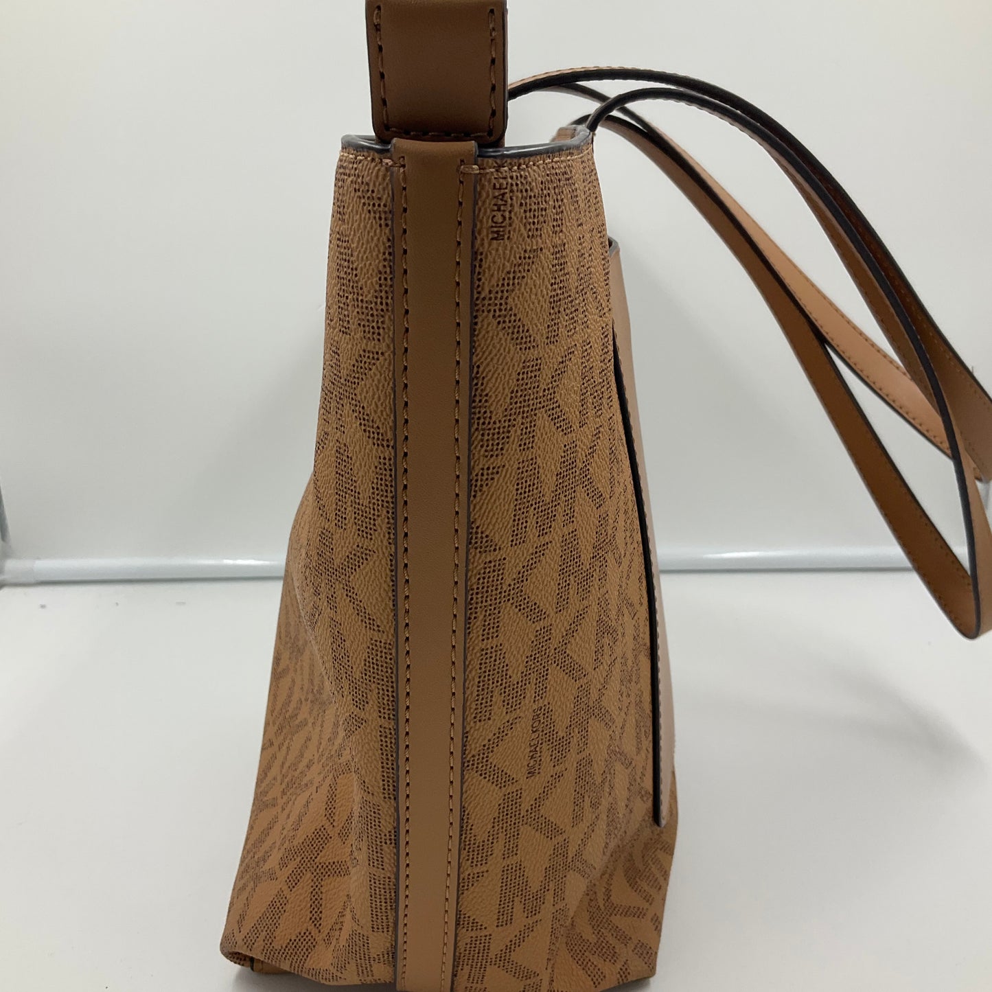 Handbag Designer By Michael Kors In Brown & Cream, Size:Large