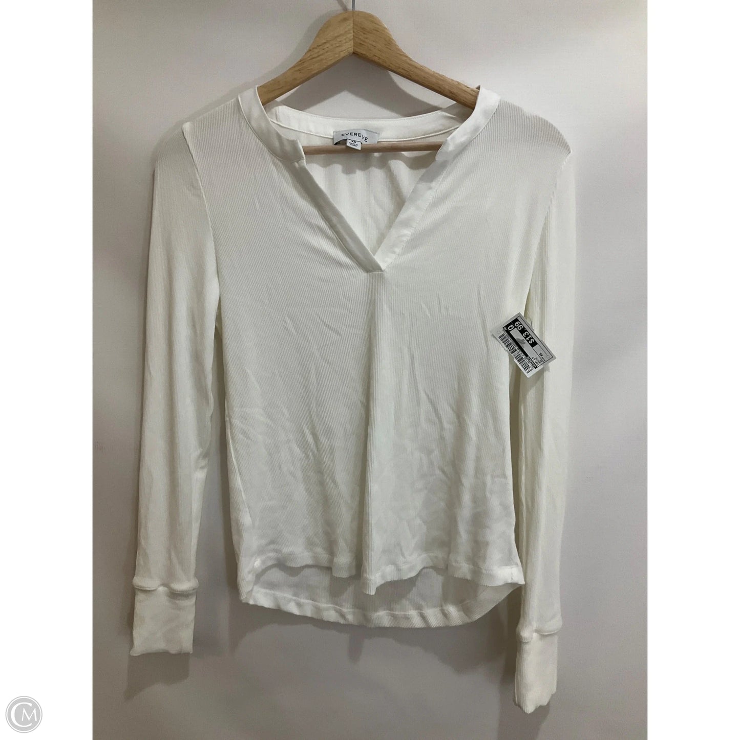 Top Long Sleeve By Evereve In White, Size: Xs
