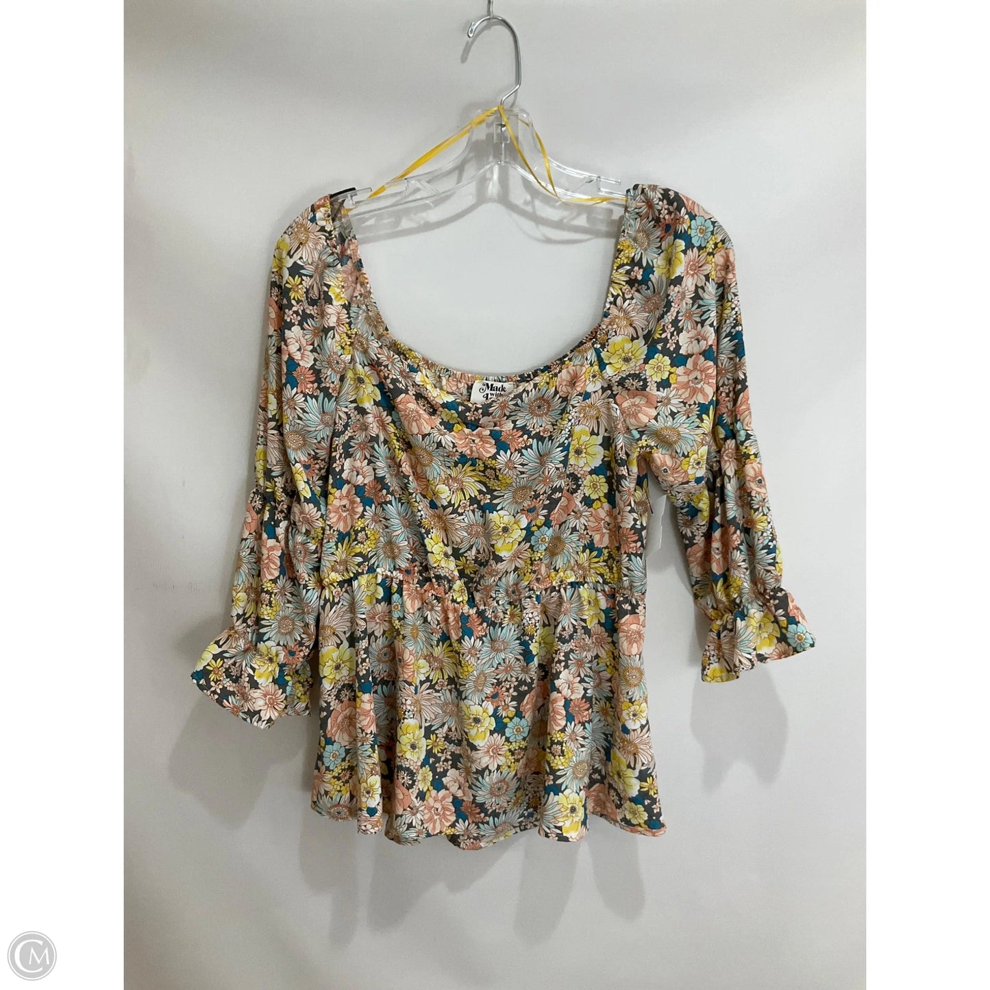 Top 3/4 Sleeve By Clothes Mentor In Floral Print, Size: M