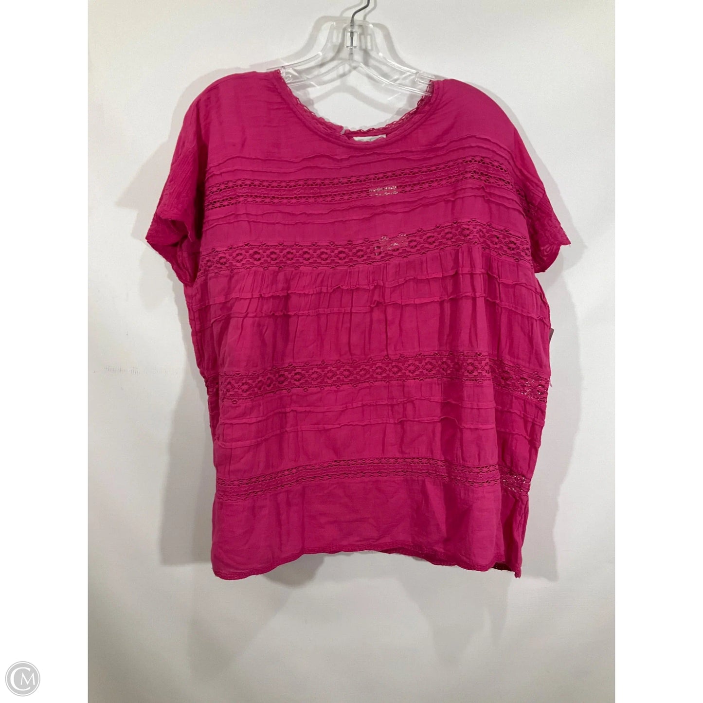 Top Short Sleeve By Sundance In Pink, Size: Xl