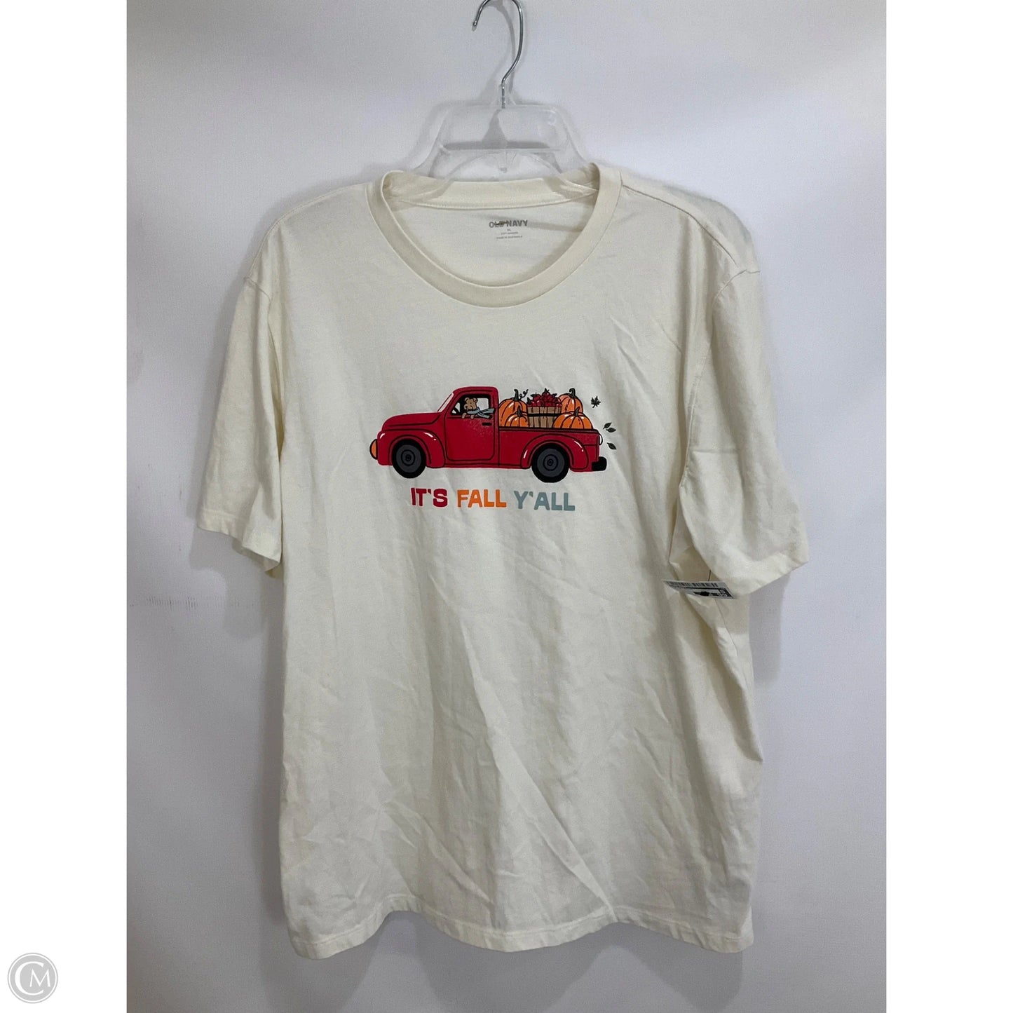 Top Short Sleeve Basic By Old Navy In Cream, Size: Xl