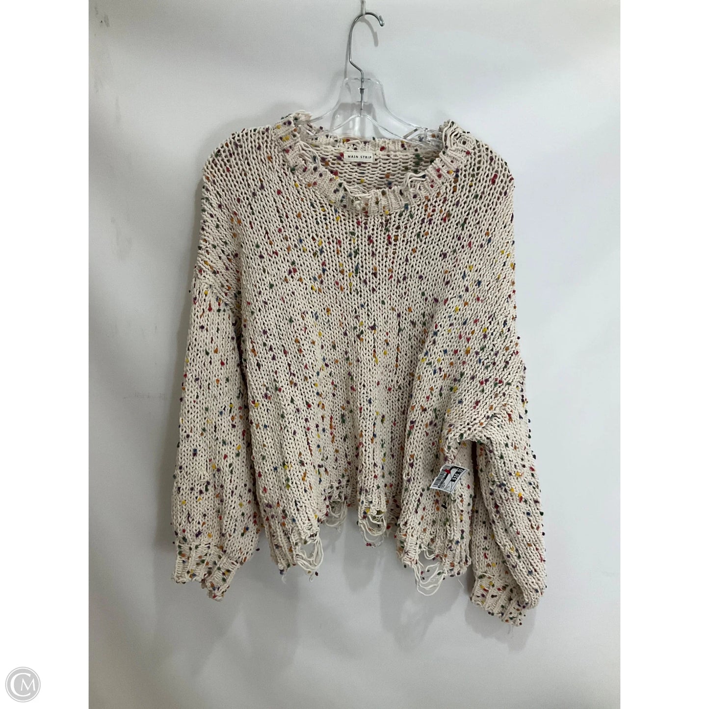 Sweater By Main Strip In Cream, Size: L