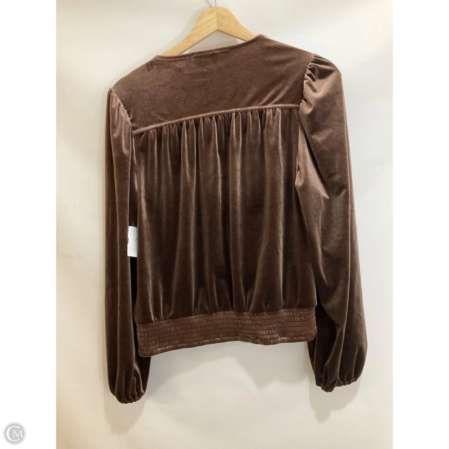 Top Long Sleeve By Evereve In Brown, Size: M