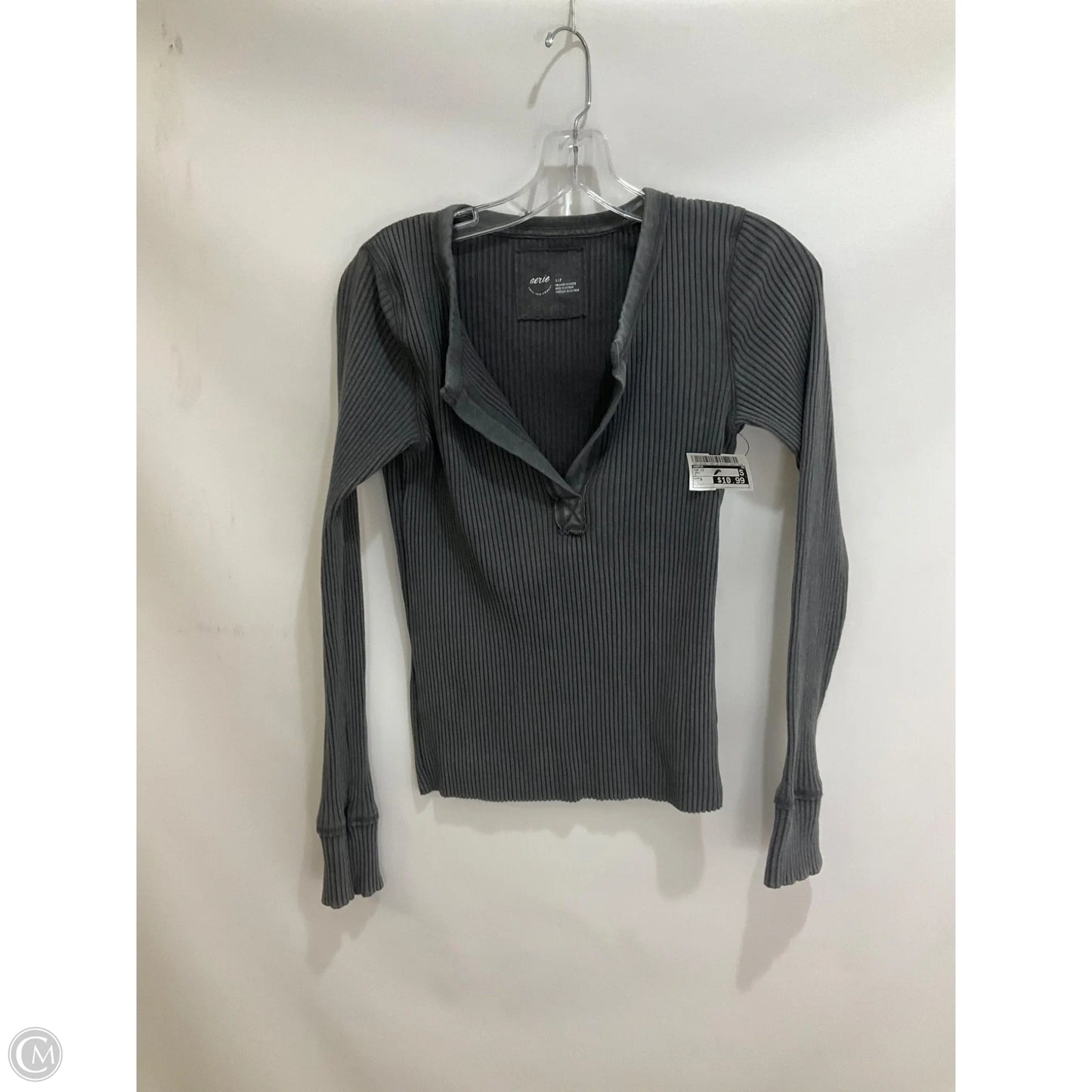 Top Long Sleeve By Aerie In Grey, Size: S