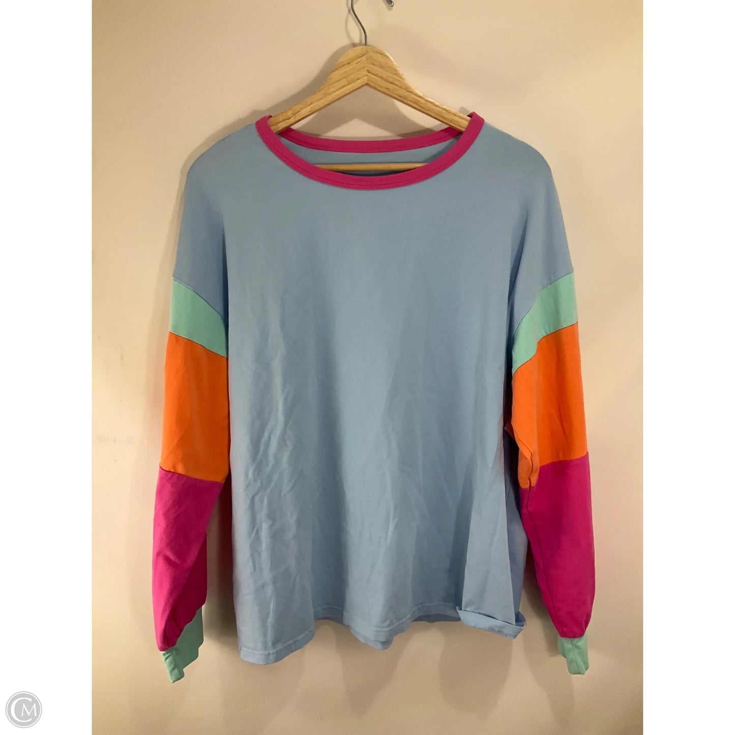 Top Long Sleeve Basic By Cmf In Multi-colored, Size: L