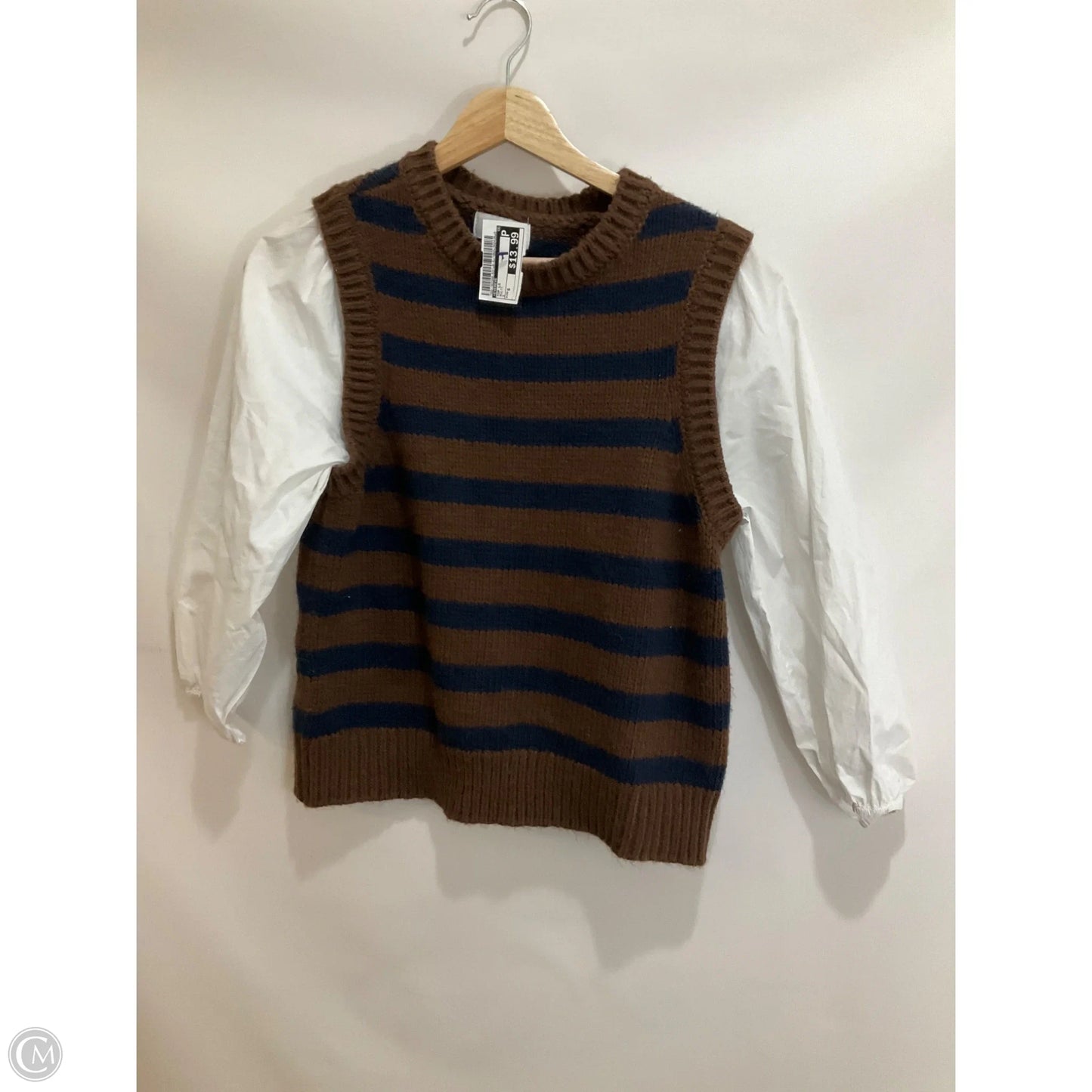 Top Long Sleeve By Evereve In Multi-colored, Size: S