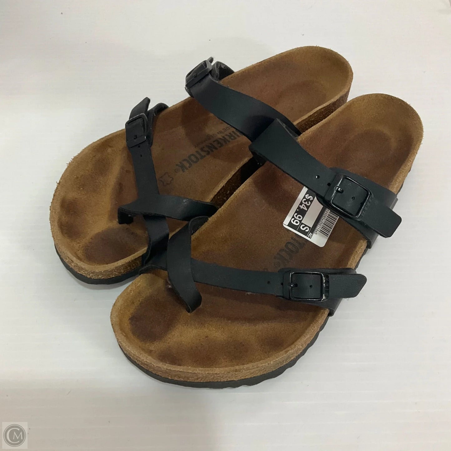 Sandals Flats By Birkenstock In Black, Size: 8.5