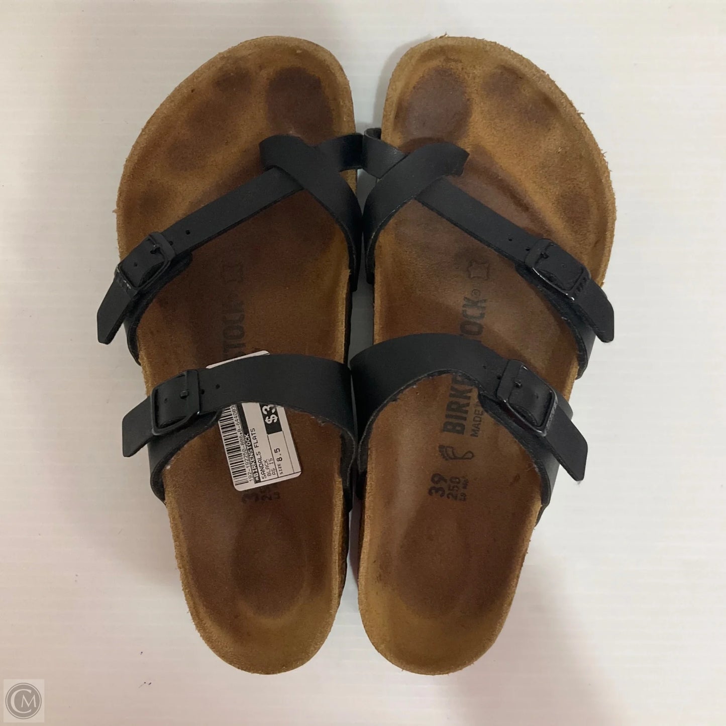 Sandals Flats By Birkenstock In Black, Size: 8.5