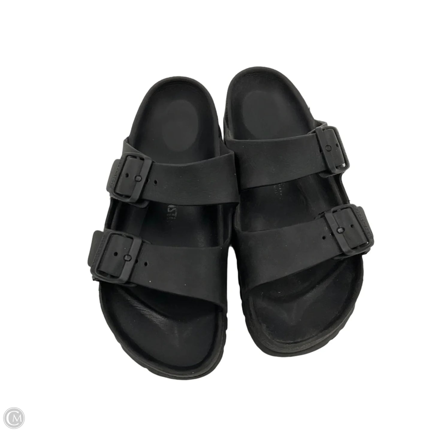 Sandals Flats By Birkenstock In Black, Size: 7