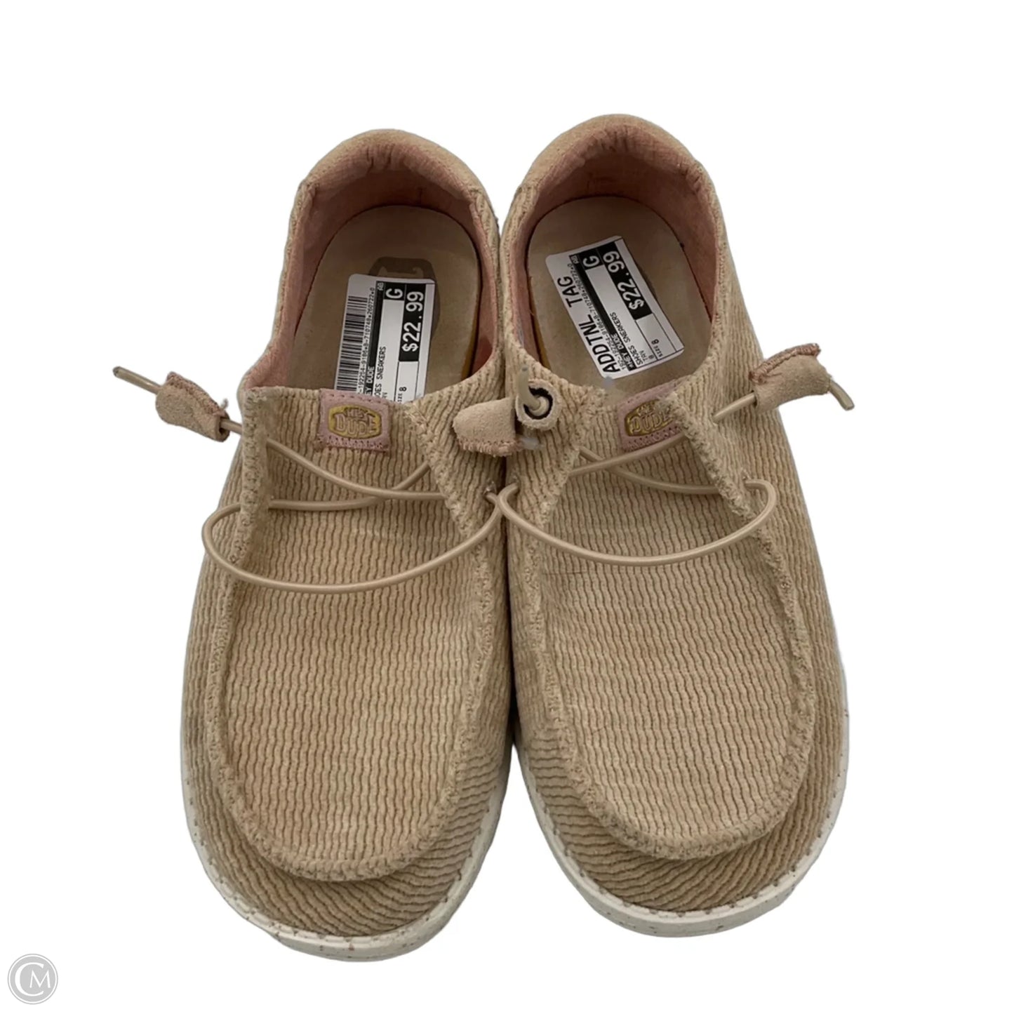 Shoes Sneakers By Hey Dude In Tan, Size: 8