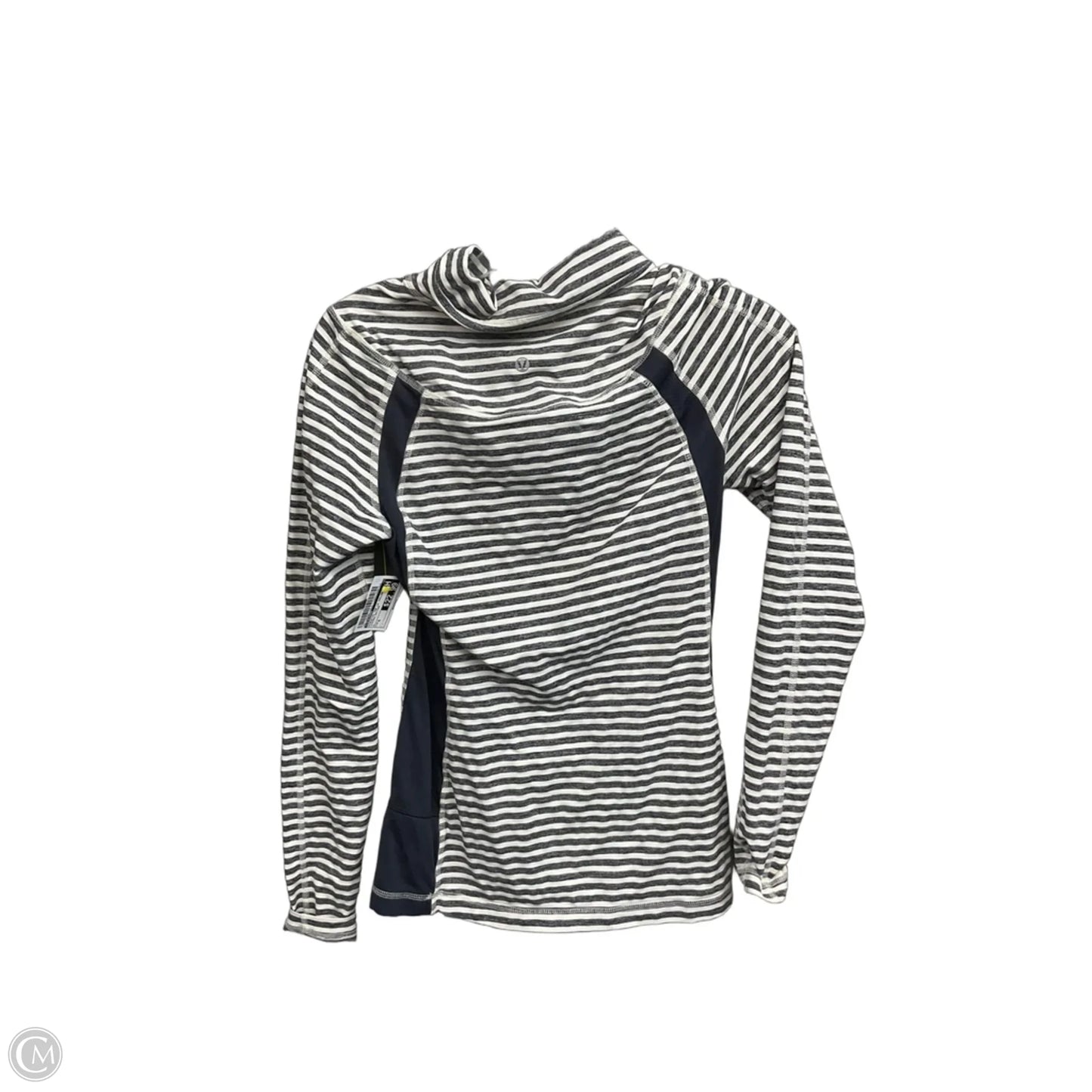 Athletic Top Long Sleeve Collar By Lululemon In Striped Pattern, Size: S