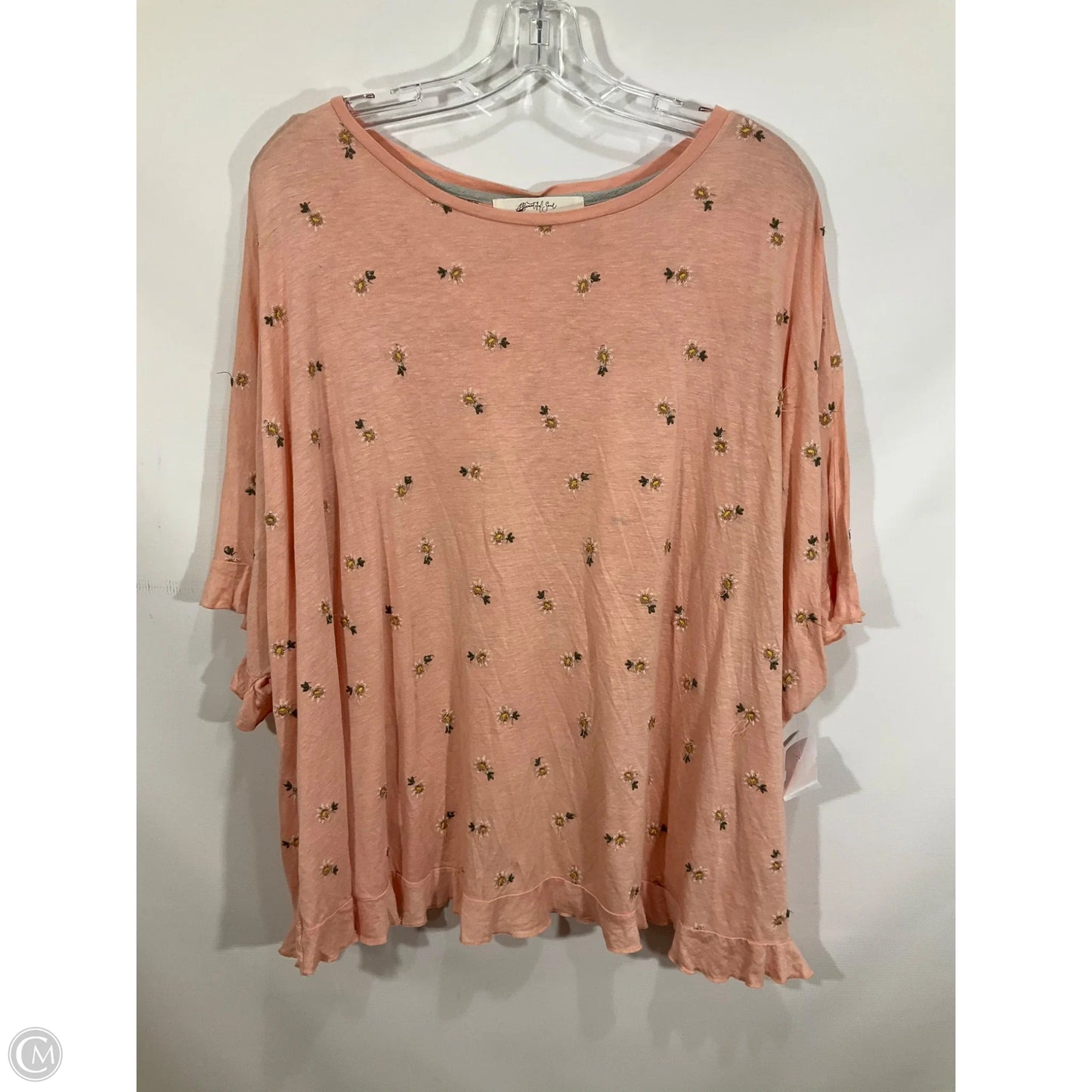 Top Short Sleeve By Cmc In Pink, Size: 2x