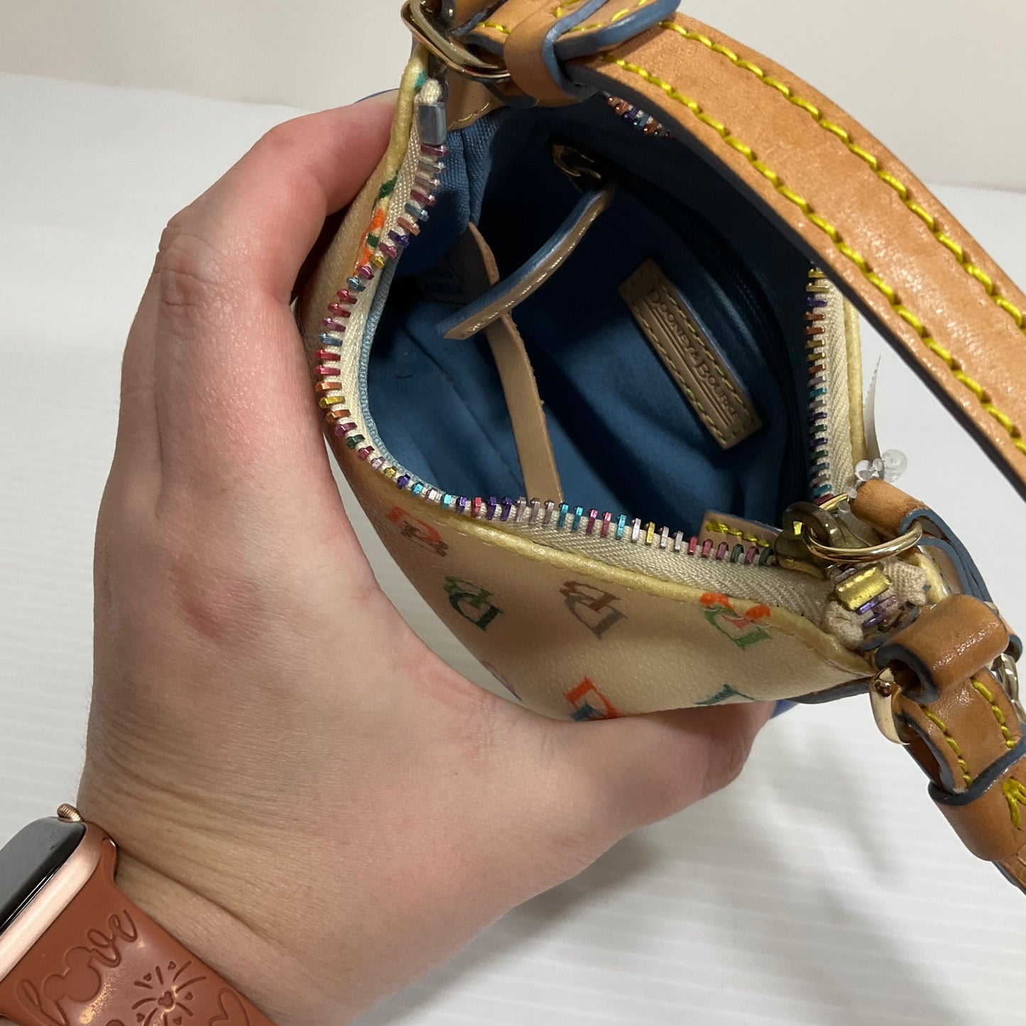 Handbag Designer By Dooney And Bourke In Tan, Size:Small