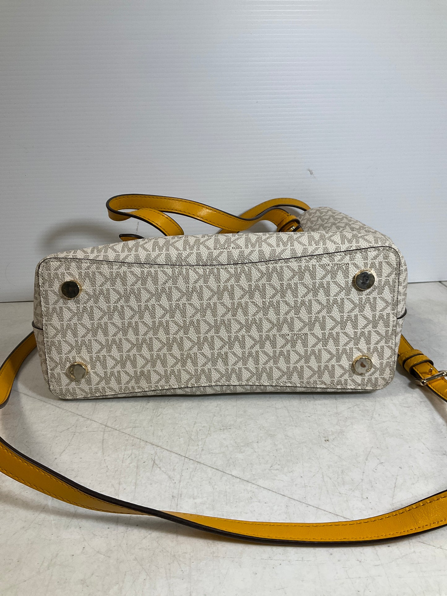 Crossbody Designer By Michael Kors In Yellow, Size:Medium