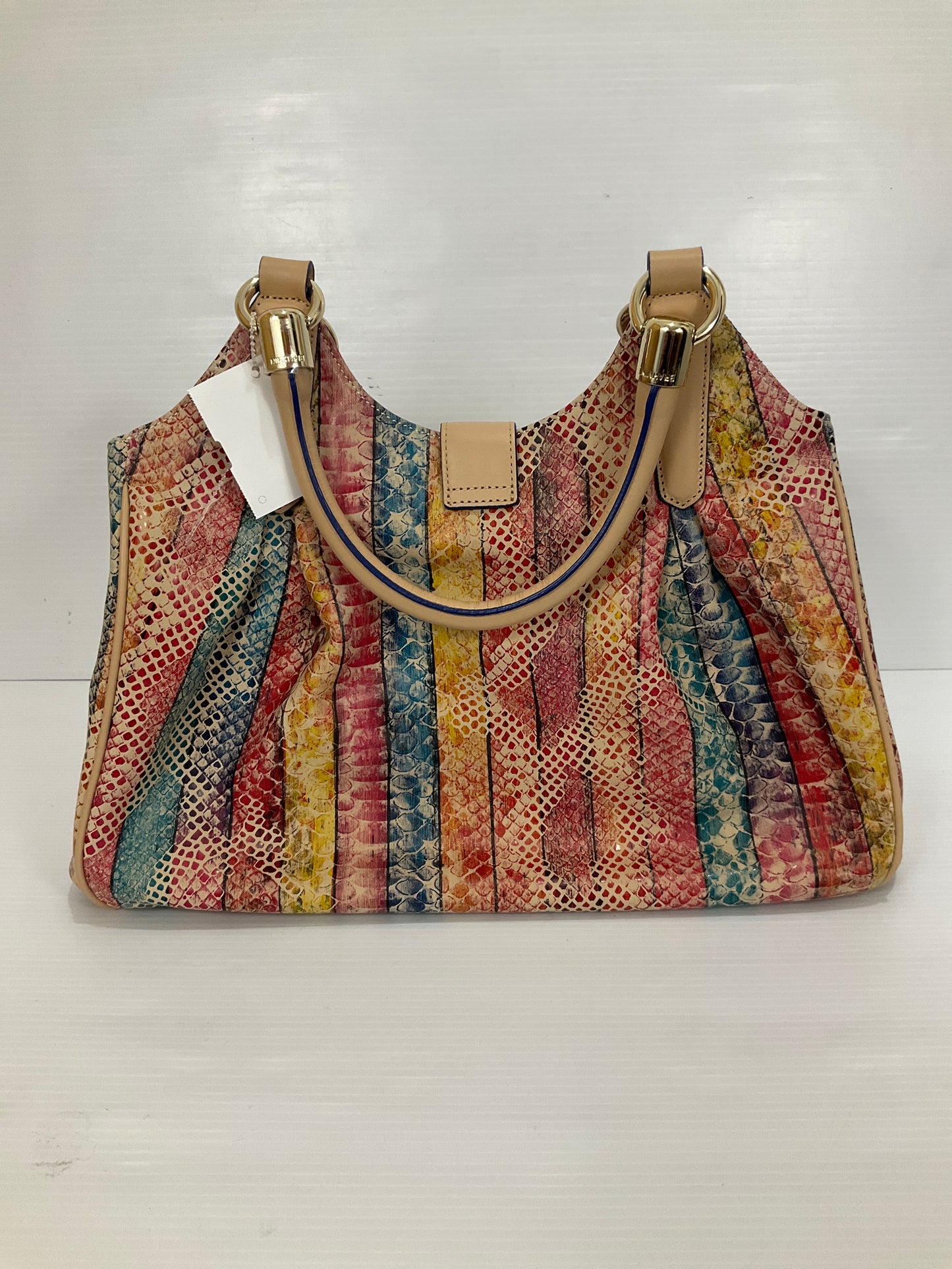 Crossbody Designer By Brahmin In Rainbow Print, Size:Medium