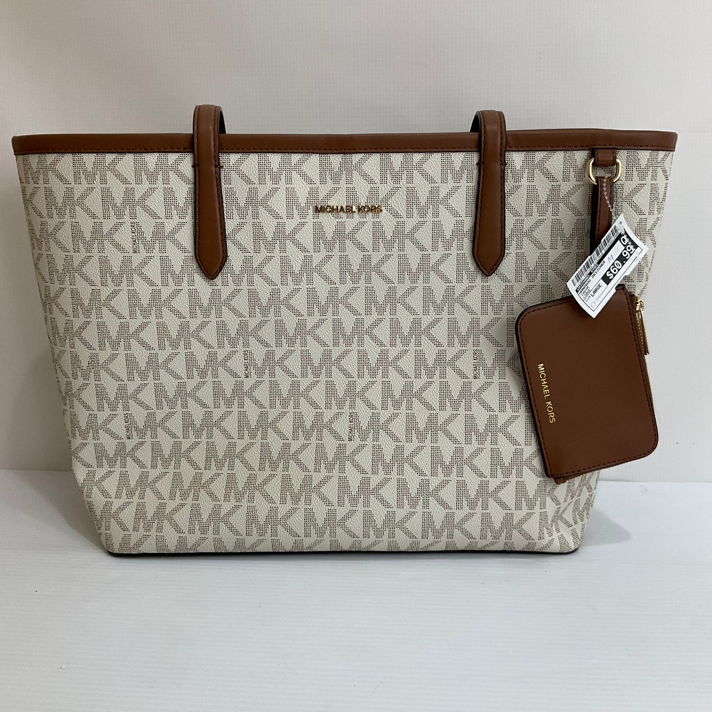 Handbag Designer By Michael Kors In Cream, Size:Large