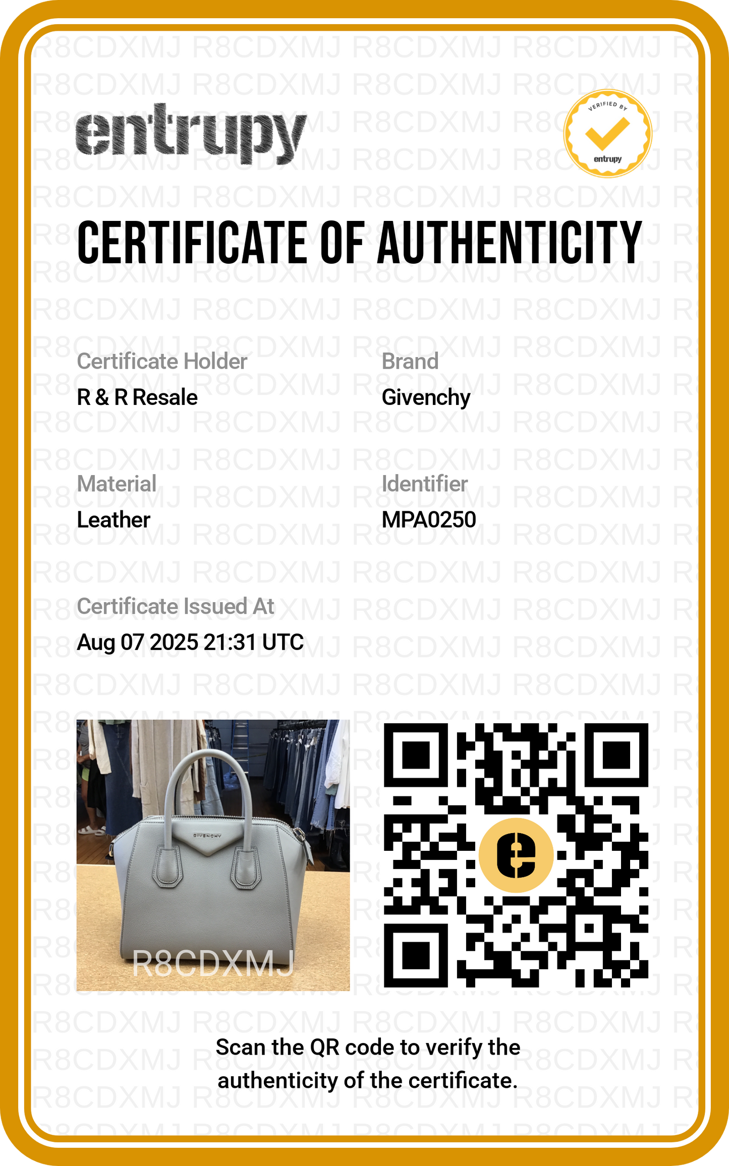 CROSSBODY LUXURY DESIGNER by GIVENCHY In GREY, Size: MEDIUM