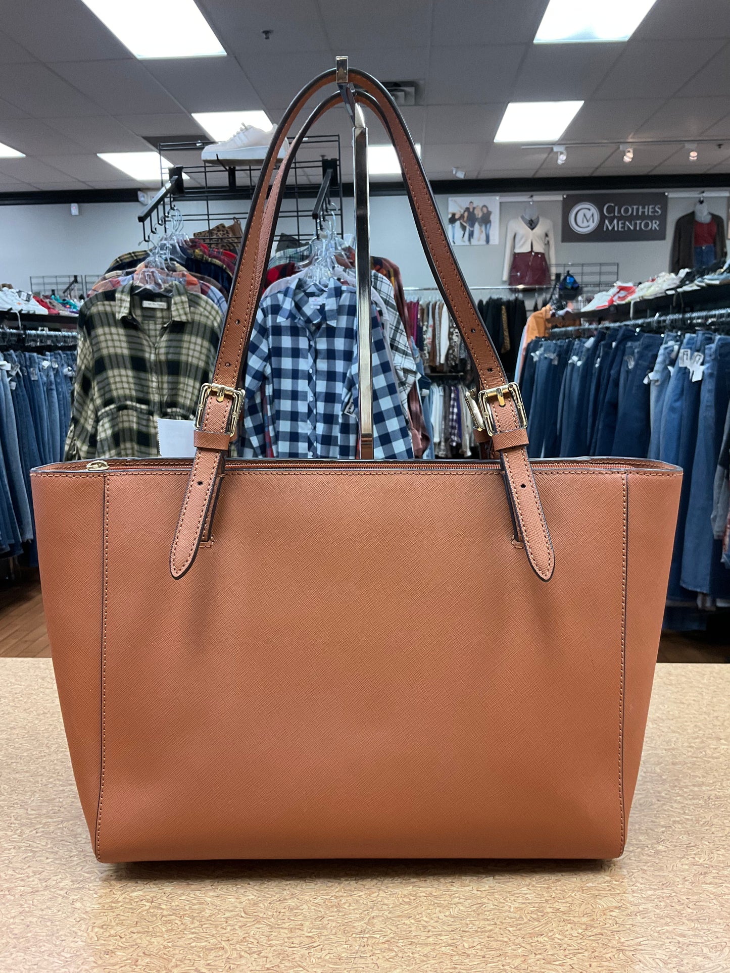 Handbag Designer By Tory Burch In Brown, Size:Medium