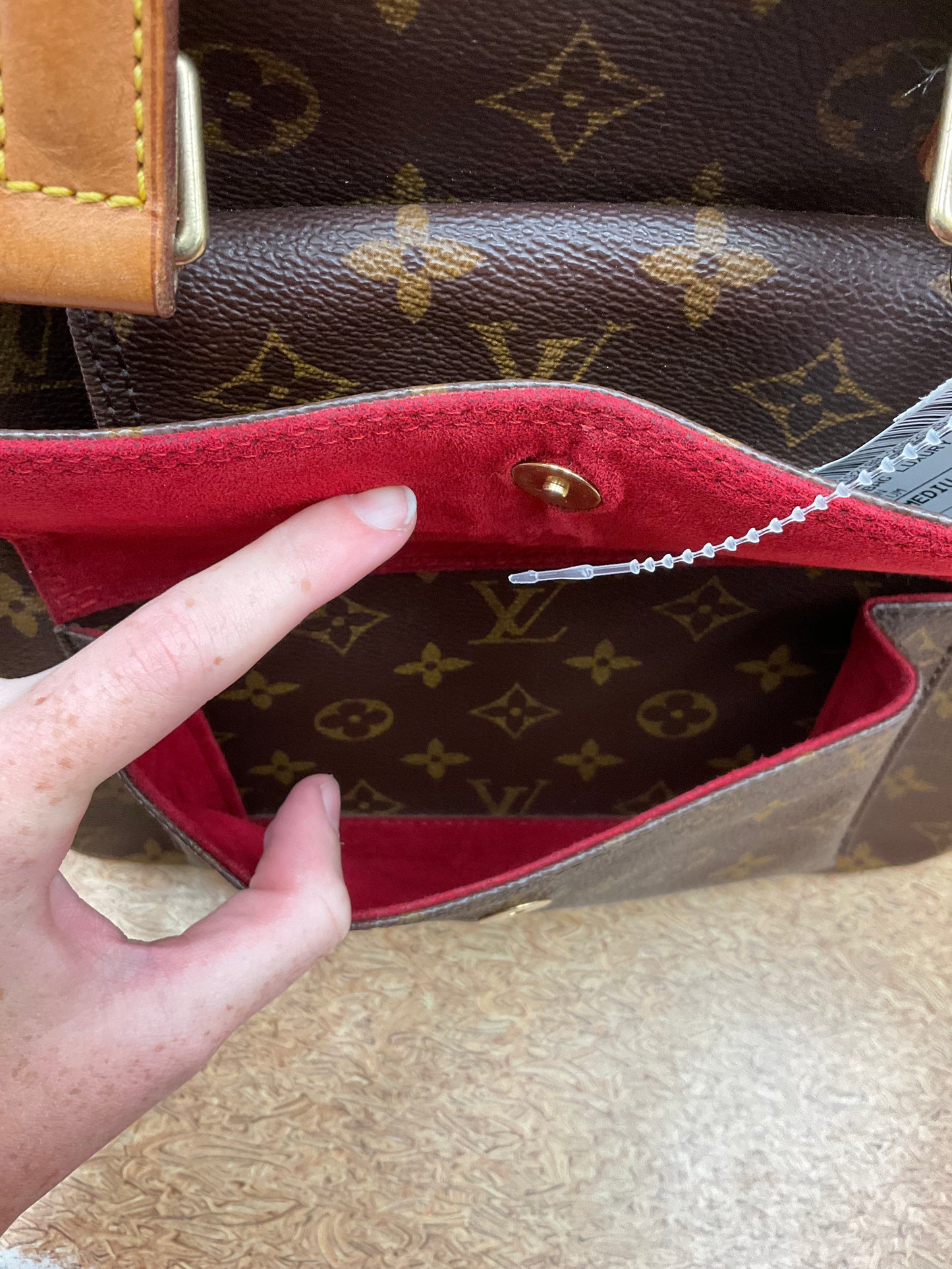 Handbag Luxury Designer By Louis Vuitton In Brown, Size:Medium