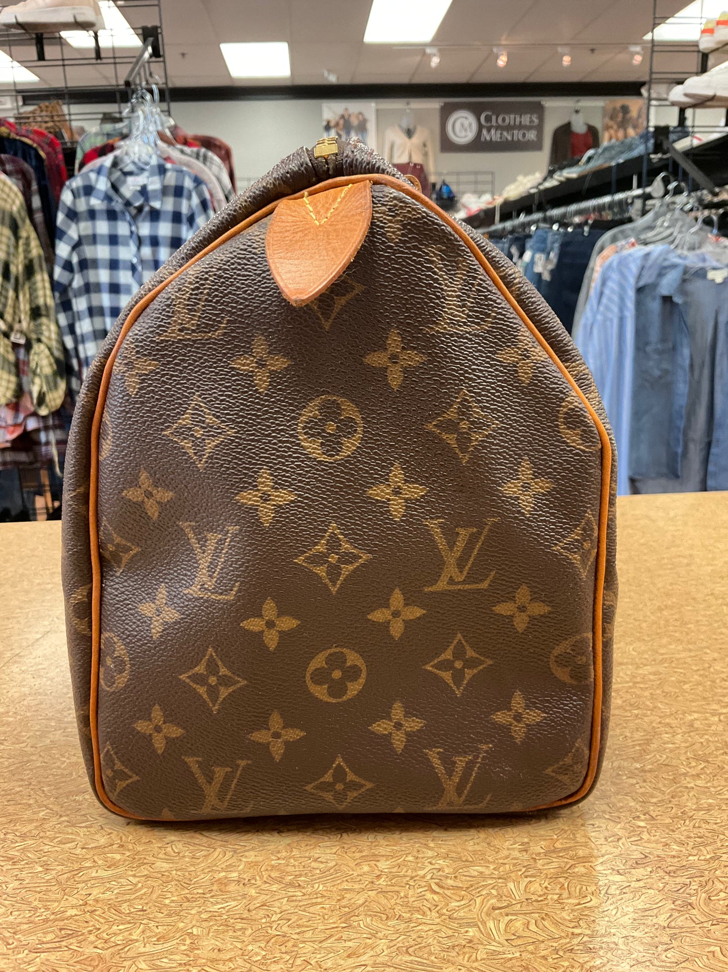 Handbag Luxury Designer By Louis Vuitton In Brown, Size:Medium