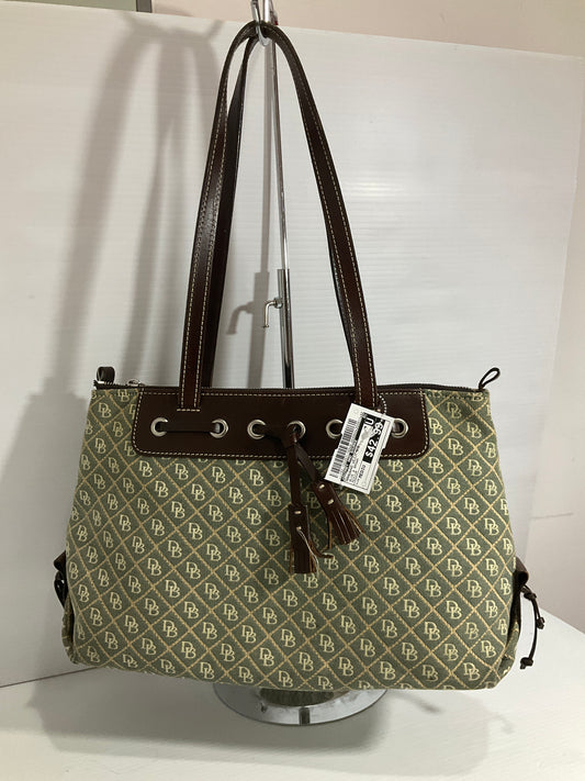 Handbag Designer By Dooney And Bourke In Blue & Brown, Size:Medium