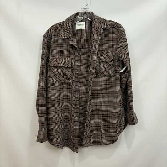 Jacket Shirt By Abercrombie And Fitch In Plaid Pattern, Size: Xs