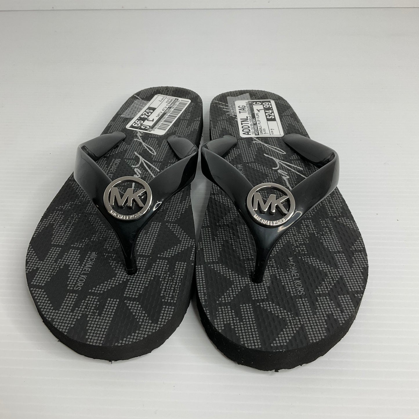 Black Sandals Flip Flops Michael Kors, Size 7