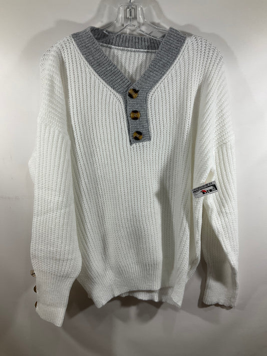 Sweater By Clothes Mentor In White, Size: L