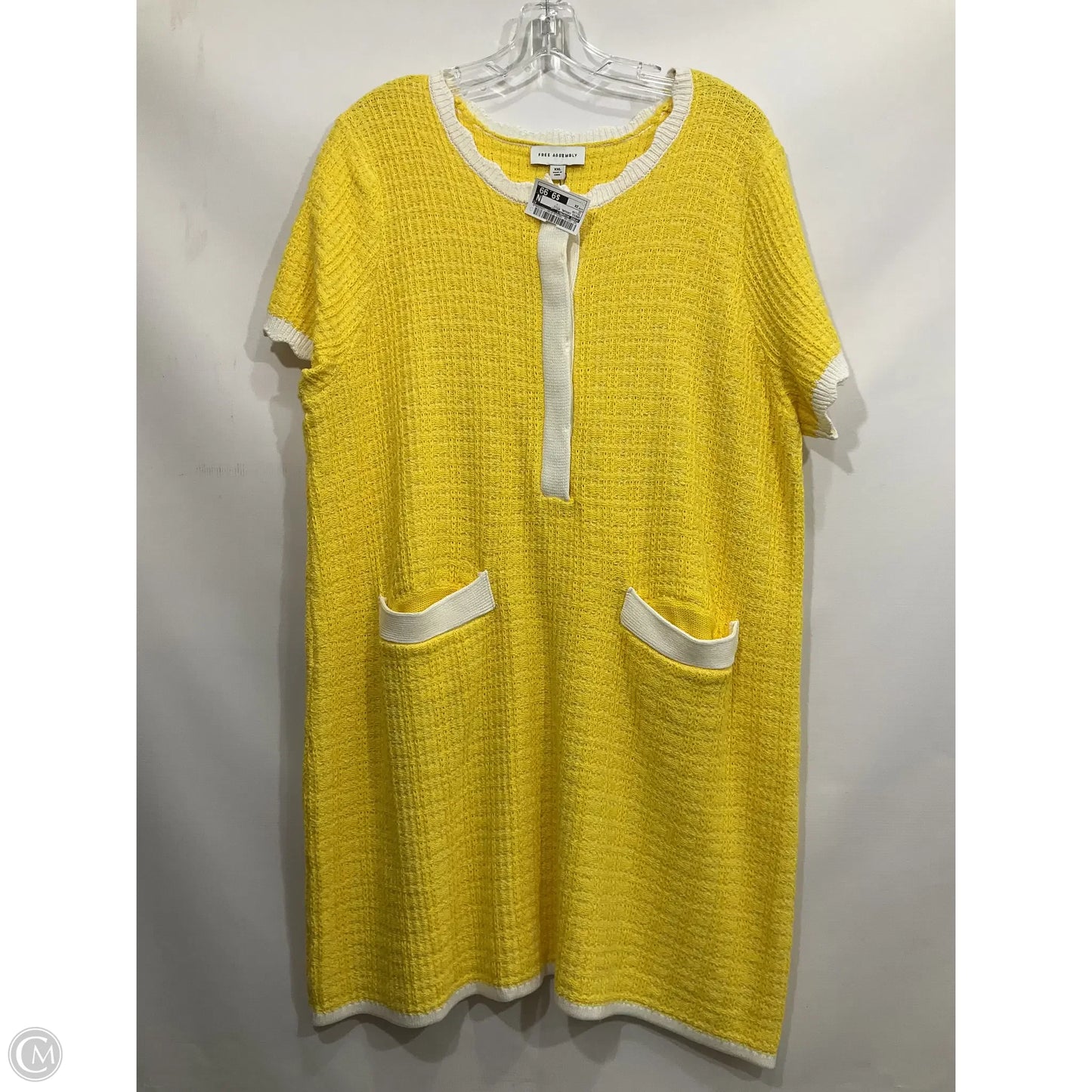 Dress Casual Midi By Free Assembly In Yellow, Size: 2x