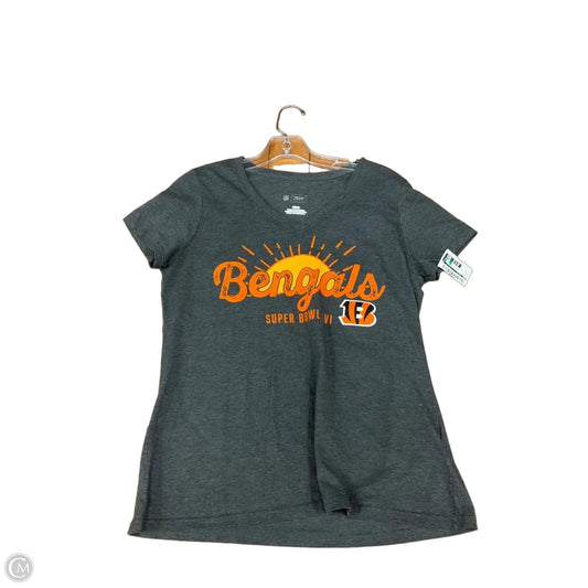 Athletic Top Short Sleeve By Nfl In Grey, Size: M