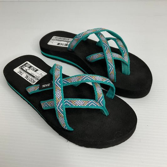 Teal Sandals Flats Teva, Size 6