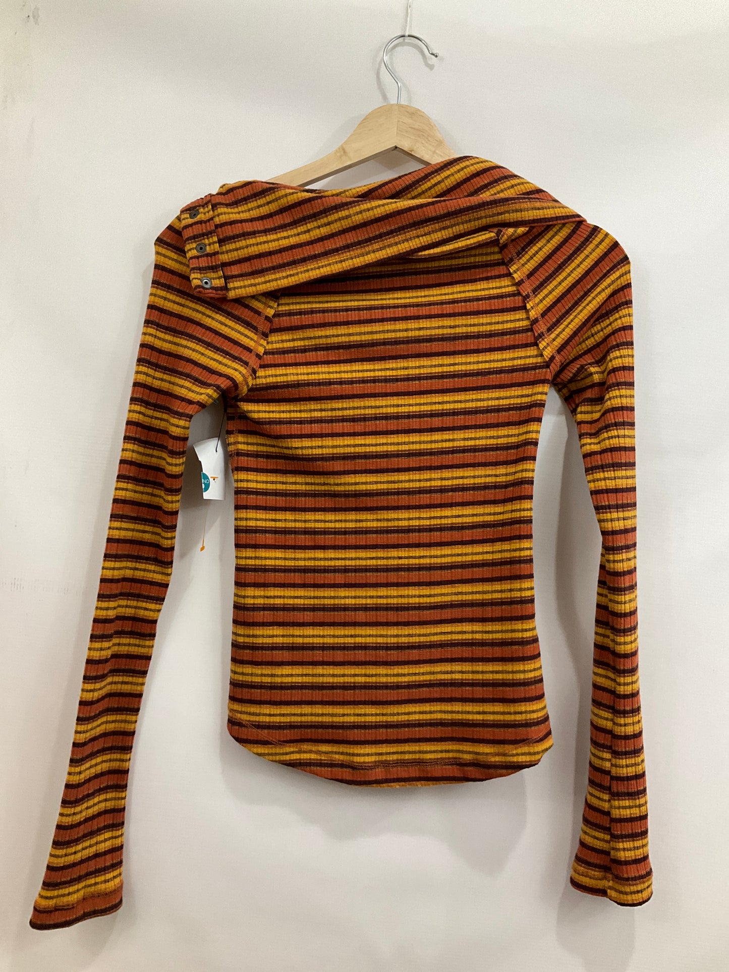 Top Long Sleeve By Free People In Striped Pattern, Size: S