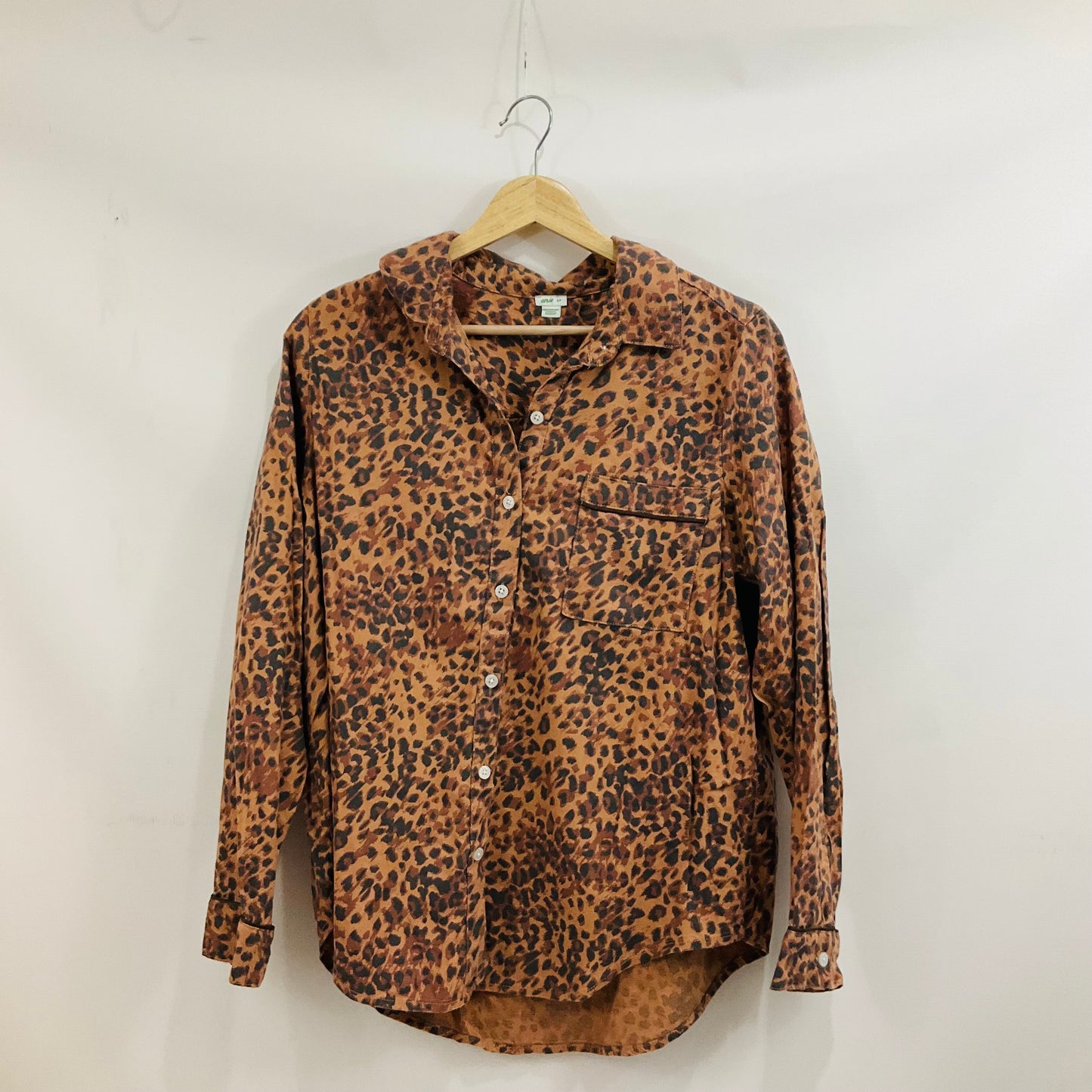 Top Long Sleeve By Aerie In Animal Print, Size: S