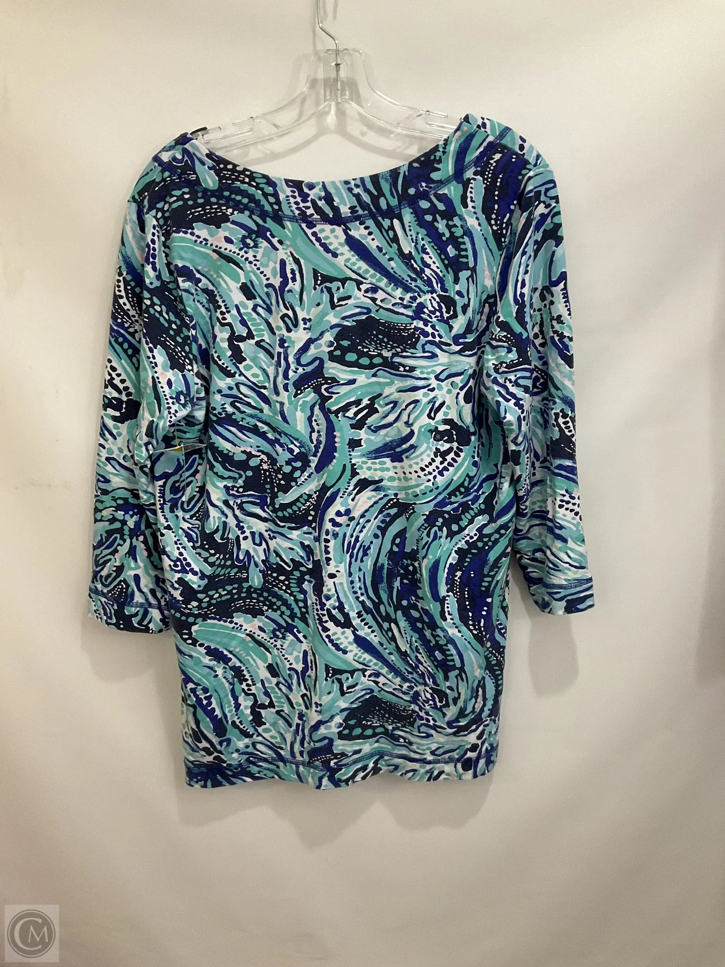 Top 3/4 Sleeve By Lilly Pulitzer In Blue & Green, Size: L