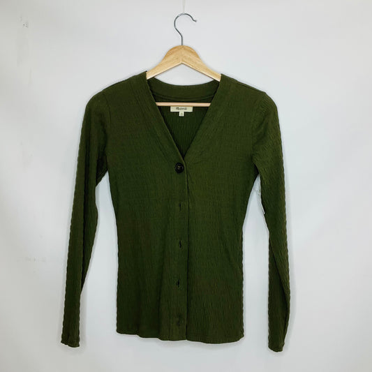 Top Long Sleeve By Madewell In Green, Size: Xs