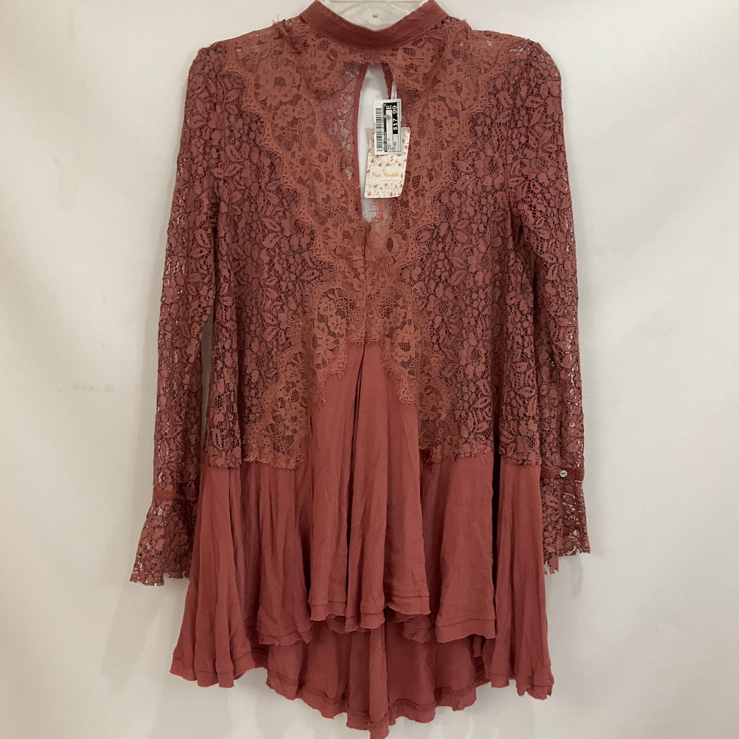 Pink Tunic Long Sleeve Free People, Size Xs