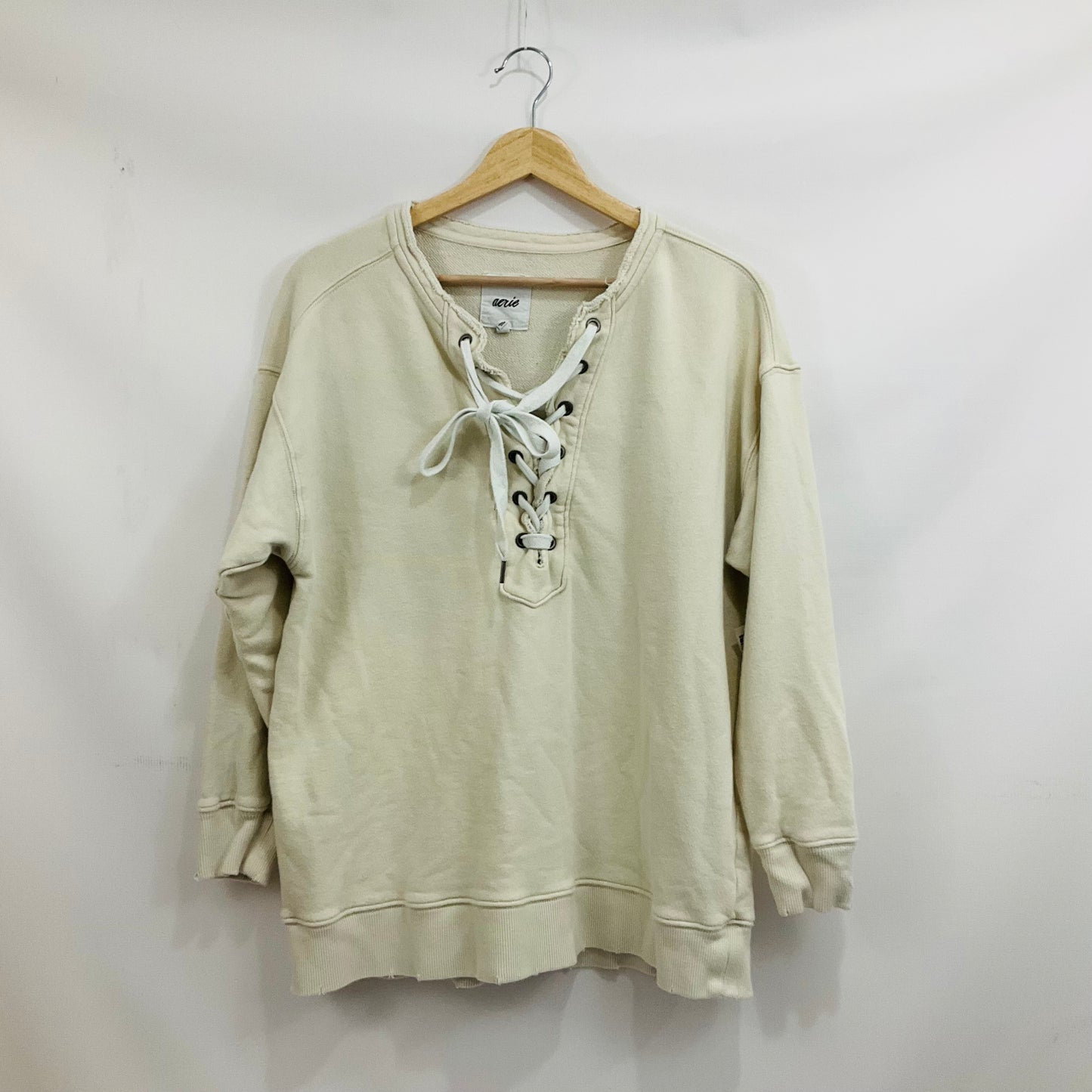 Sweatshirt Crewneck By Aerie In Cream, Size: Xs