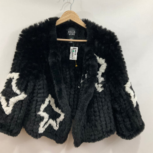 Jacket Faux Fur & Sherpa By Cma In Black & White, Size: Xs