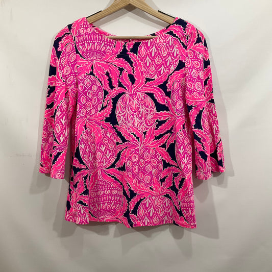 Top 3/4 Sleeve By Lilly Pulitzer In Floral Print, Size: S