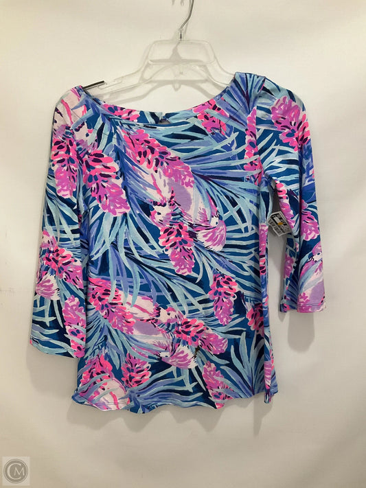 Top 3/4 Sleeve By Lilly Pulitzer In Floral Print, Size: Xs