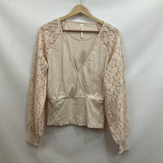 Top Long Sleeve By Anthropologie In Peach, Size: M