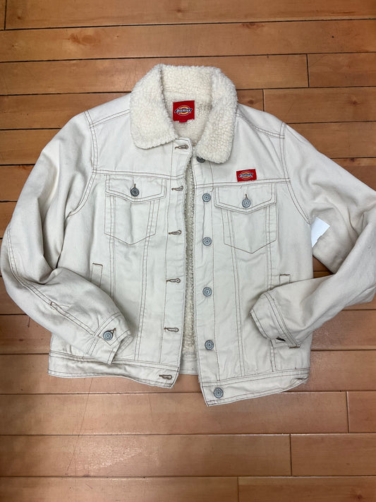 Jacket Denim By Clothes Mentor In Cream, Size: M