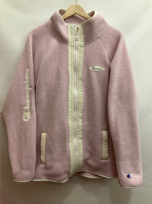 Athletic Jacket By Champion In Pink, Size: Xl