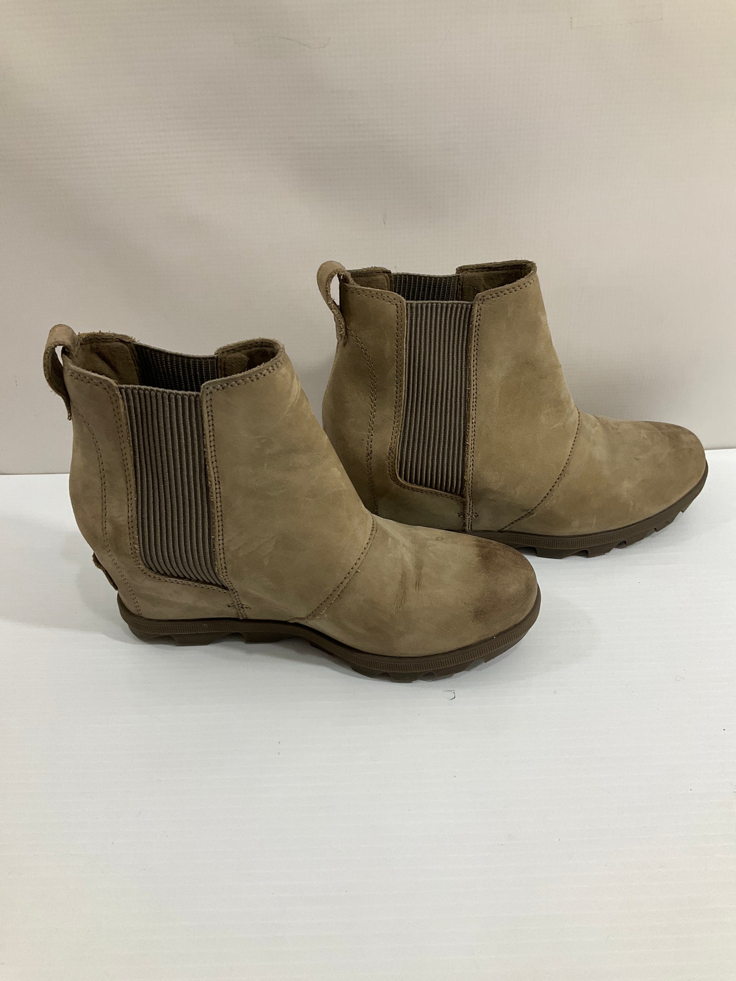 Boots Ankle Heels By Sorel In Tan, Size: 8.5