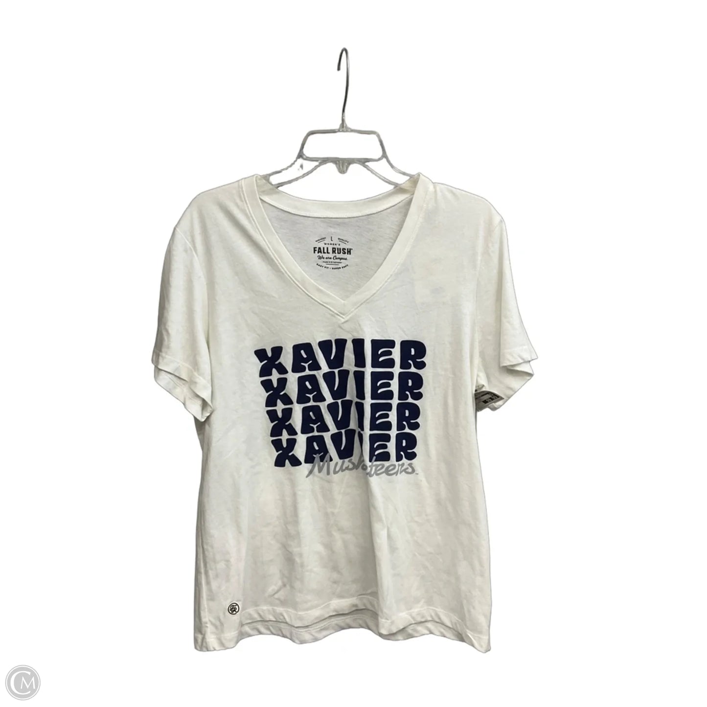 Athletic Top Short Sleeve By Clothes Mentor In White, Size: L