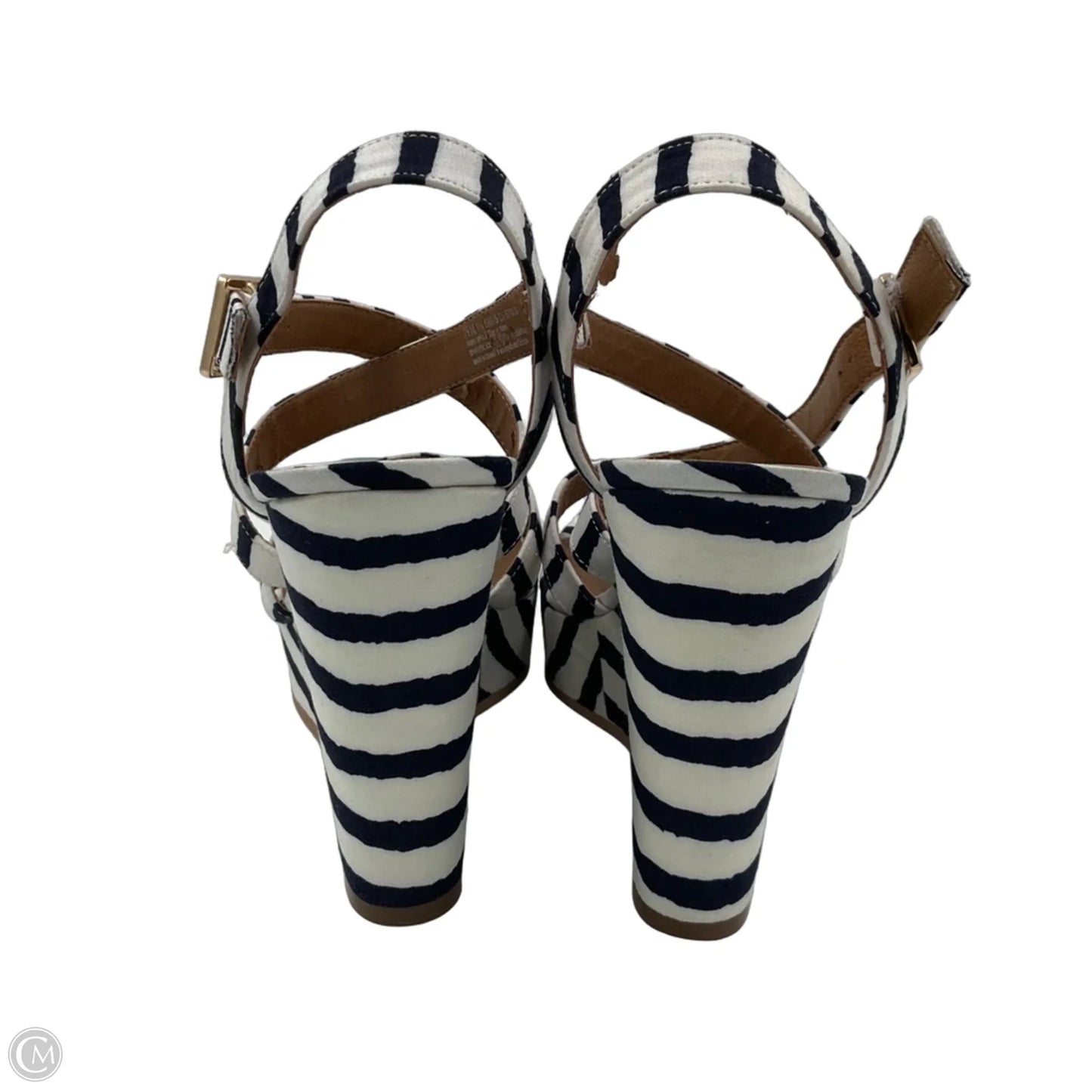 Sandals Heels Wedge By Bp In Striped Pattern, Size: 7.5