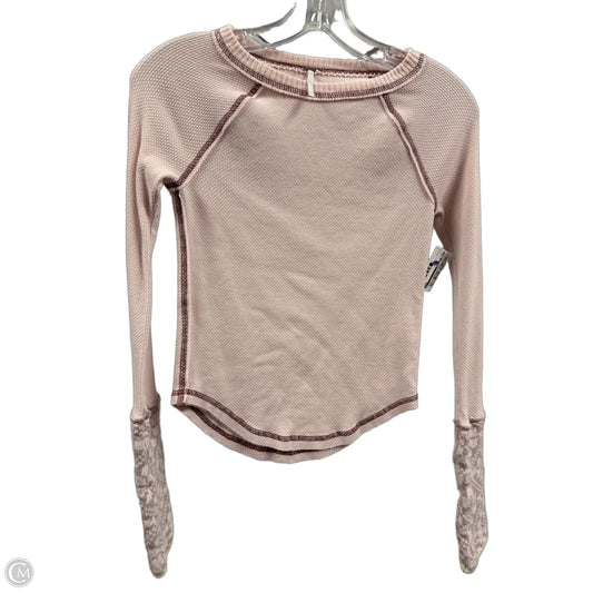 Top Long Sleeve By Free People In Pink, Size: S