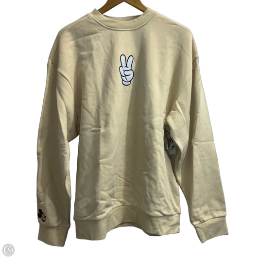 Sweatshirt Crewneck By Disney In Tan, Size: L