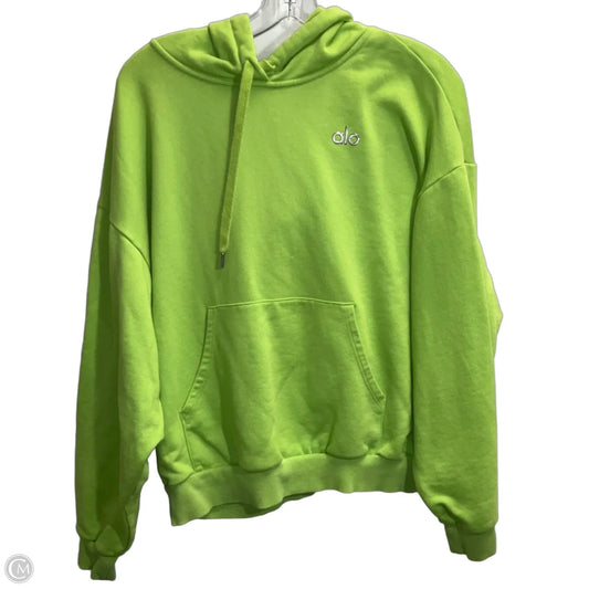 Athletic Sweatshirt Hoodie By Alo In Green, Size: L