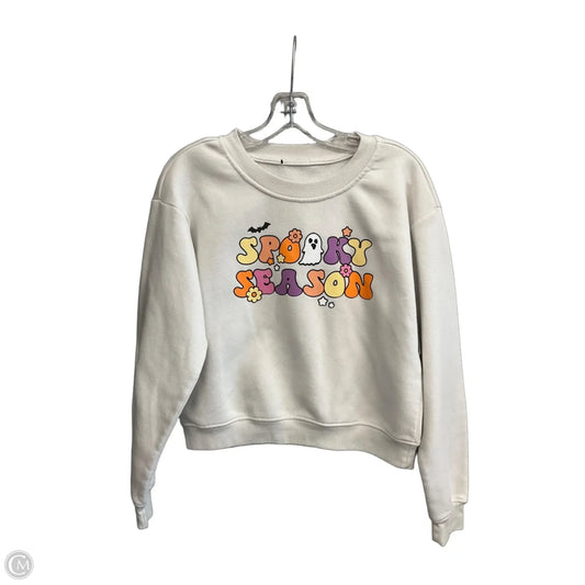 Sweatshirt Crewneck By Clothes Mentor In Cream, Size: Xs